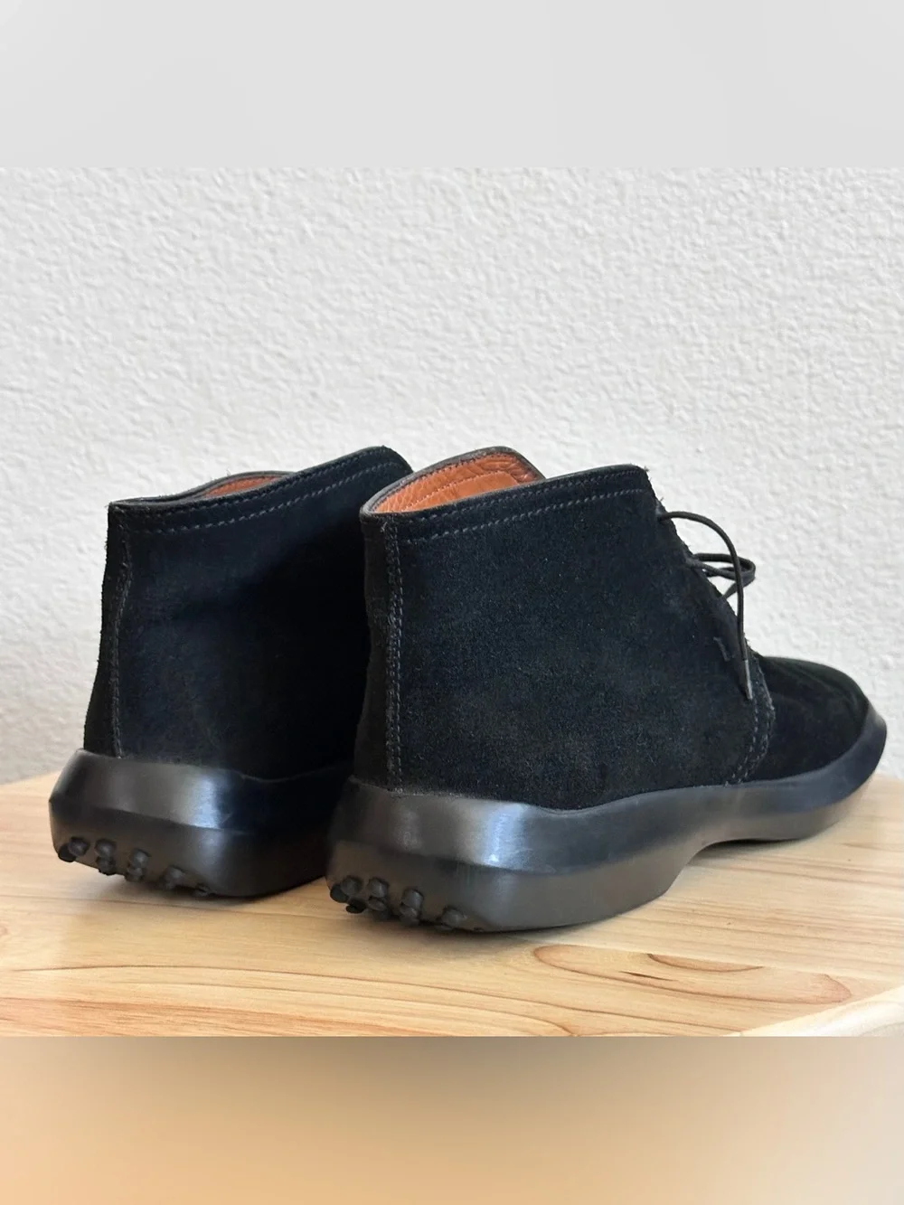 TOD’S Men's Black Leather Suede Lace Up Chukka Boots Size 7.5